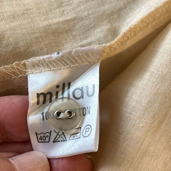 Millou Cotton Pin Tucked Tunic Blouse with Long Sleeve & Button Closure. Size S - Picture 7 of 9